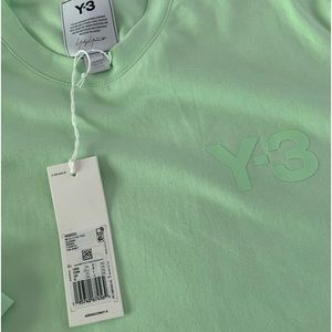 Y-3 mens line green T shirt